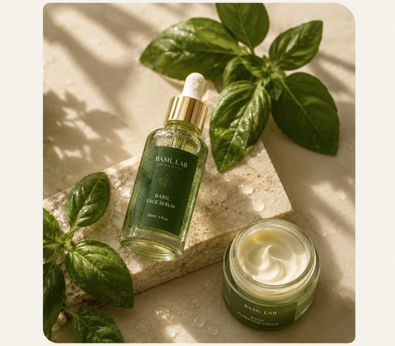 Basil Lab skincare products